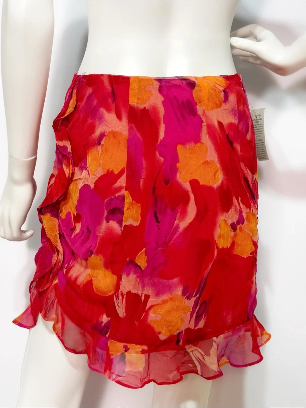 NWT Cache floral multicolored orange, red, fucsia Pink skirt |Size 6